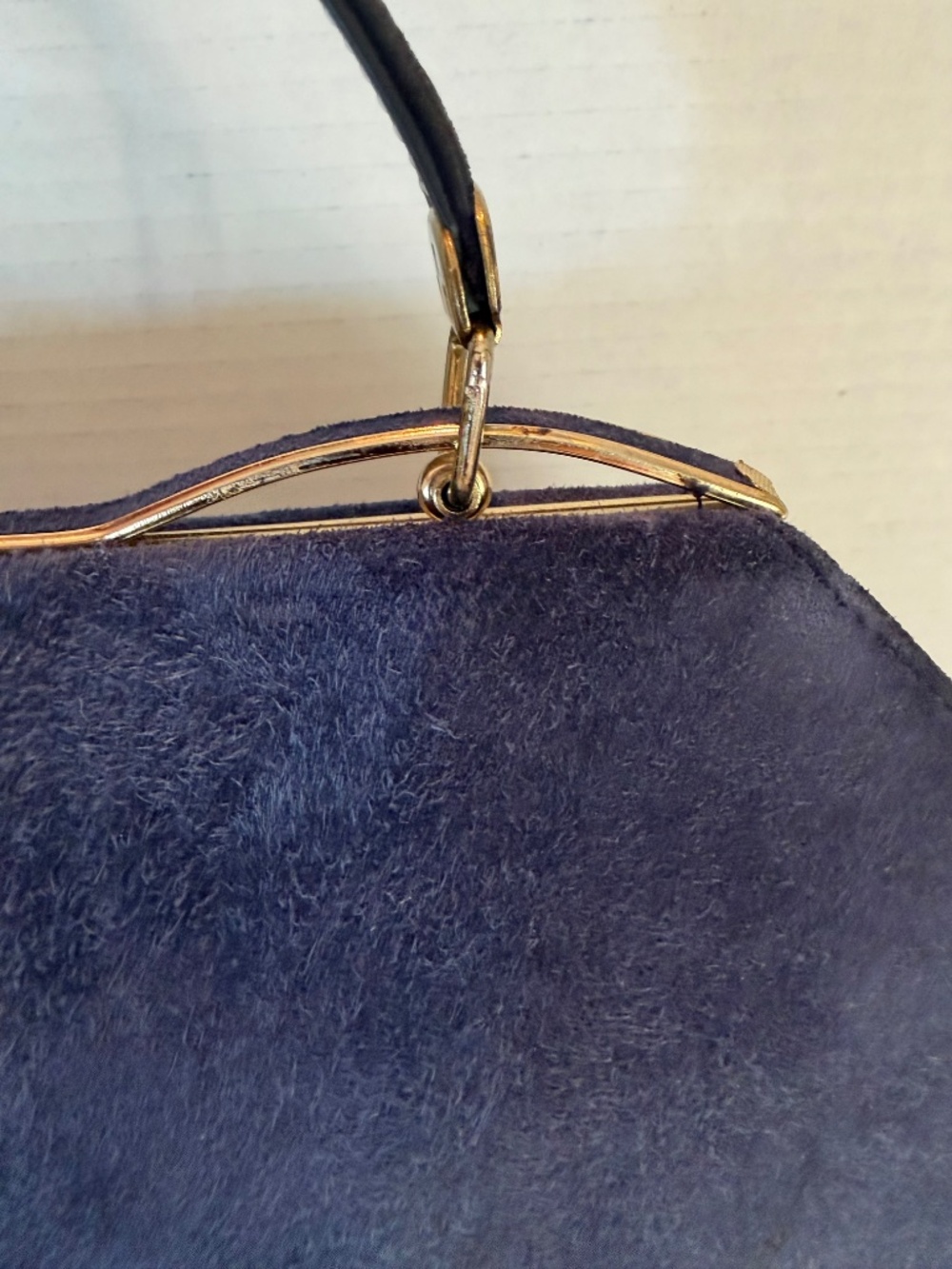 Vintage 1960’s Mar-Shel Suede Handbag Blue - Picture 7 of 14